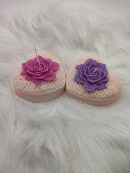 Vela "Corazón con flor"