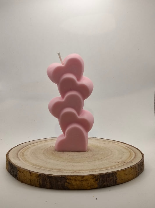Vela "Corazones apilados"